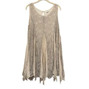 Umgee Beige Lace Layered Dress Large‎ Fairy Whimsigoth